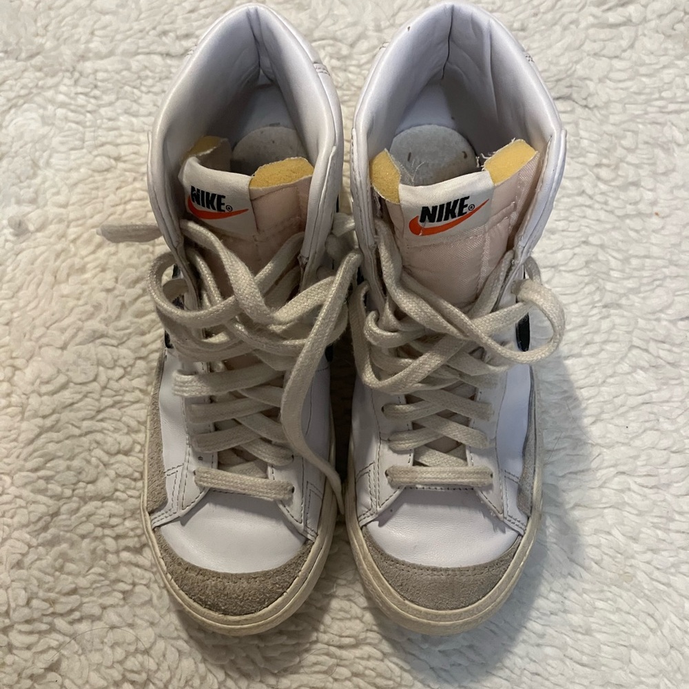 Nike White and Gray High-Top Sneakers